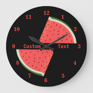 Personalisierte Textwanduhr mit Wassermelone Große Wanduhr