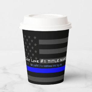 Personalisierte Textzeilen für die US-dünne blaue  Pappbecher