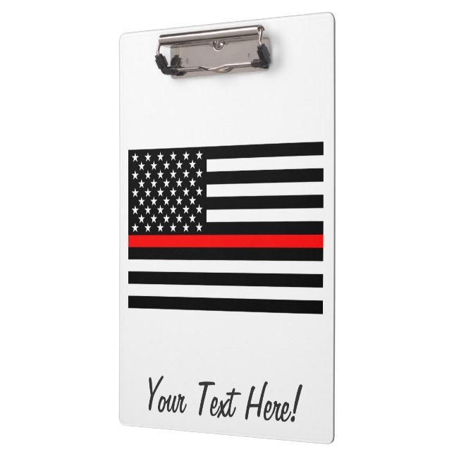 Personalisierte "Thin Red Line"-amerikanische Flag Klemmbrett (Links)