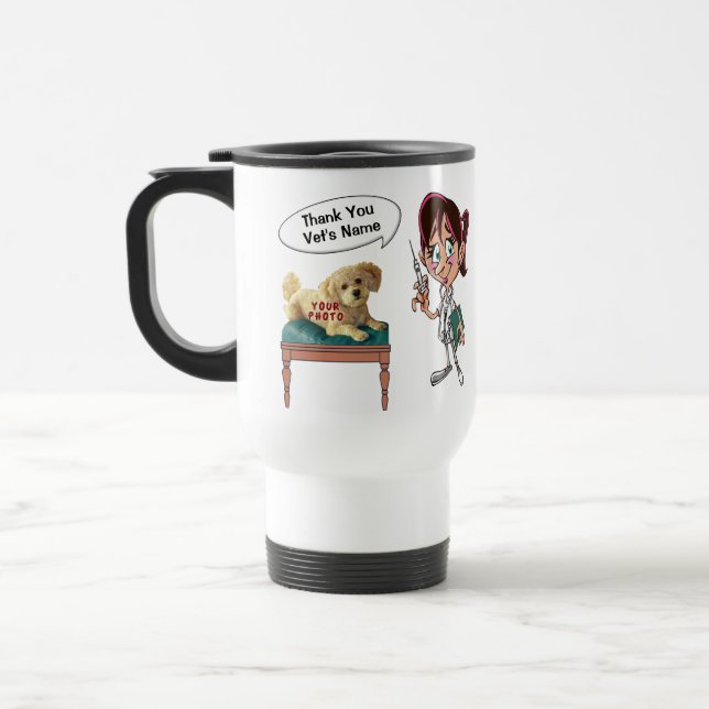 Personalisierte tierärztliche Geschenke IHR TEXT, Reisebecher (Links)