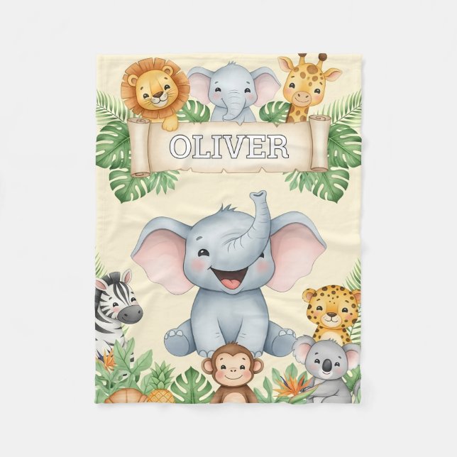 Personalisierte Tierdecke mit Namen Fleecedecke (Vorderseite)