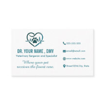 Personalisierte Tierklinik-Karte mit Herz-Logo für