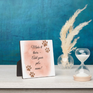 Personalisierte Tierwandkunst – Elegantes Pfotenab Fotoplatte