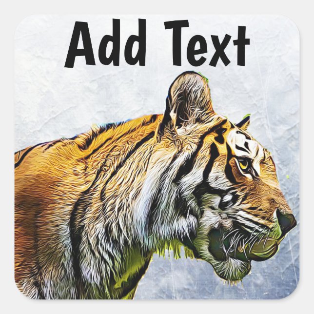 Personalisierte Tiger Digital Art Sticker (Vorderseite)