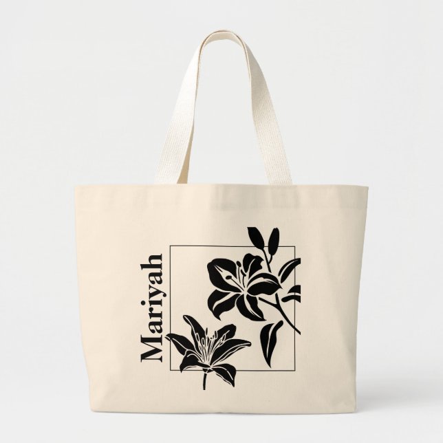 Personalisierte Tiger-Lily-Tote-Tasche Jumbo Stoffbeutel (Vorne)