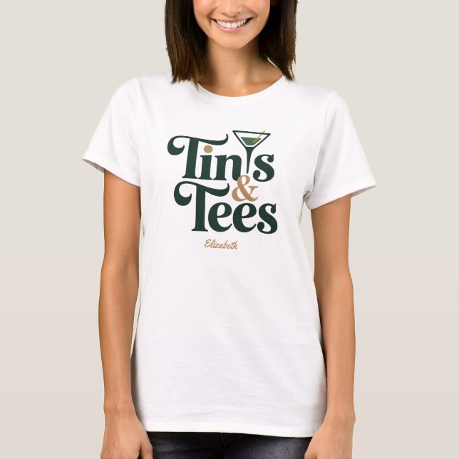Personalisierte Tinis & Tees Golf Junggesellinnena (Vorderseite)