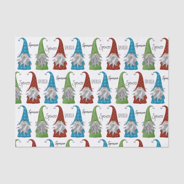 Personalisierte Tissue Sheets von Weihnachtsgnomen Seidenpapier (Vorderseite)
