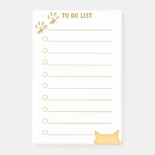 Personalisierte To-Do-Liste & Katzenpfoten Post-it Klebezettel