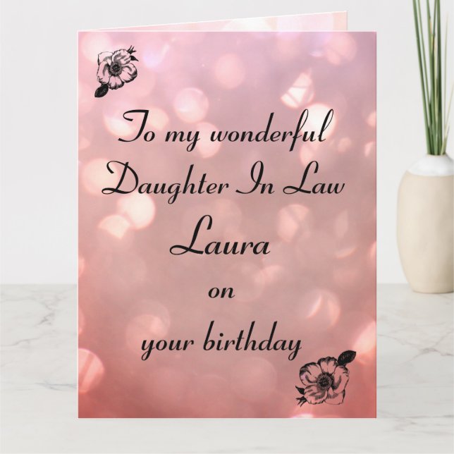 Personalisierte Tochter zum Geburtstag Karte (Vorderseite)