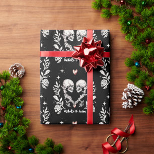 Personalisierte Todesliebhaber Gothic-Skelett-Hoch Geschenkpapier