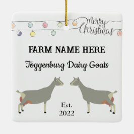 Personalisierte Toggenburg Milchziege Weihnachten Keramikornament