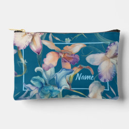 Personalisierte Toilettenbeutel - Blue Floral Mix Zubehörtasche