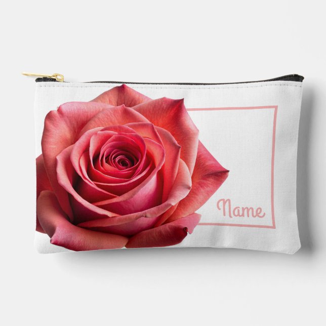 Personalisierte Toilettenbeutel - Koralle/Rosa Ros Zubehörtasche (Vorderseite)