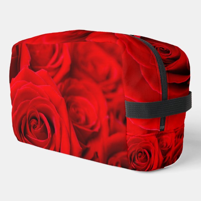 Personalisierte Toilettenbeutel - Rote Rosen Waschbeutel (Linke Seite)