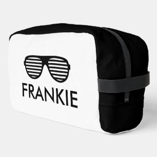 Personalisierte Toilettentasche mit Sonnenbrille L Waschbeutel