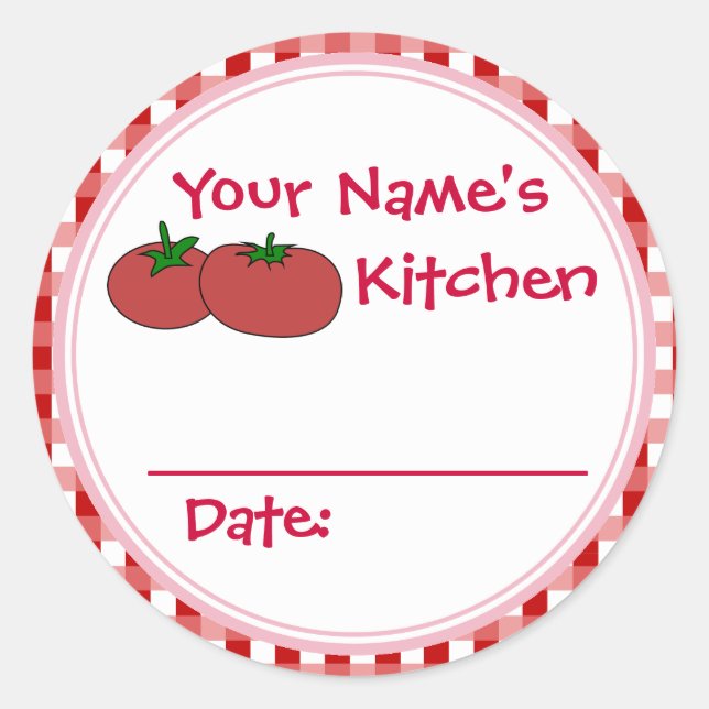 Personalisierte Tomaten Berries Canning Jar Sticke Runder Aufkleber (Vorderseite)