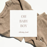 Personalisierte Ton-Rosé-Baby-Jungen-Party Serviette