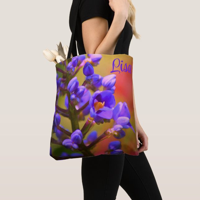 PERSONALISIERTE TRAGETASCHEN - LILA BLUME TASCHE (Von Nahem)