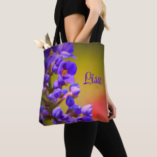 PERSONALISIERTE TRAGETASCHEN - LILA BLUME TASCHE