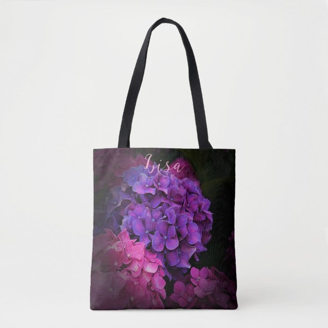 Personalisierte Tragetaschen - Rosa und Lila Hydra Tasche (Vorderseite)