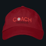 Personalisierte Trainer-Liebhaber rot Bestickte Baseballkappe<br><div class="desc">Eine personalisierte Trainer-Schneeflocke für Liebhaberstickerei. Redigieren Sie leicht das Textfeld, das Sie auf dieser Produktseite mit Ihrem Namen oder jedem möglichem Text sehen, Sie mögen. Diese gestickte Baseballmütze ist ein großes letztes Geschenk für selbst oder für jemand, das auf Ihrer Winter-Jahreszeitliste speziell ist. Sehen Sie die breite Auswahl der feine...</div>