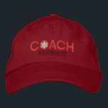 Personalisierte Trainer-Liebhaber rot Bestickte Baseballkappe<br><div class="desc">Eine personalisierte Trainer-Schneeflocke für Liebhaberstickerei. Redigieren Sie leicht das Textfeld, das Sie auf dieser Produktseite mit Ihrem Namen oder jedem möglichem Text sehen, Sie mögen. Diese gestickte Baseballmütze ist ein großes letztes Geschenk für selbst oder für jemand, das auf Ihrer Winter-Jahreszeitliste speziell ist. Sehen Sie die breite Auswahl der feine...</div>