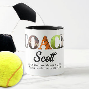 Personalisierte Trainergeschenk Namenspieler Tasse