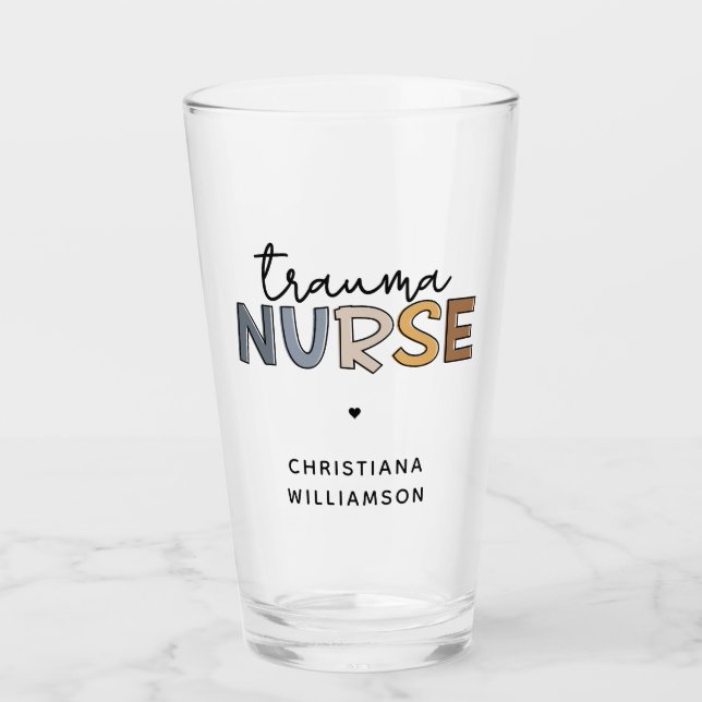Personalisierte Trauma Nurse Trauma Pflegegeschenk Glas (Vorderseite)