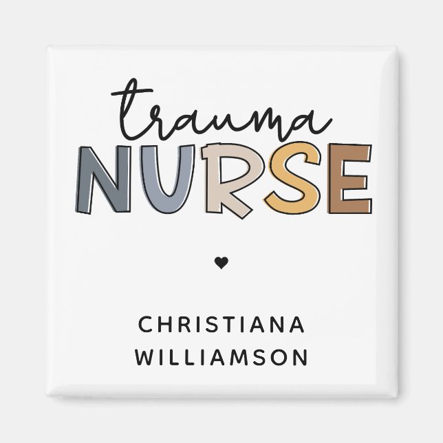 Personalisierte Trauma Nurse Trauma Pflegegeschenk Magnet (Vorne)