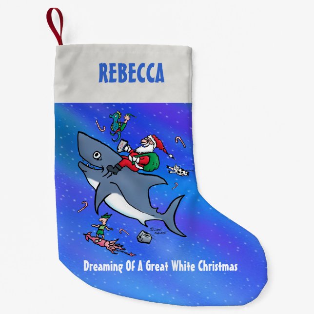 Personalisierte Träume großer weißer Weihnachten Kleiner Weihnachtsstrumpf (Vorderseite)