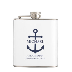 Personalisierte Trauzeuge der Nautischen Marine Flachmann