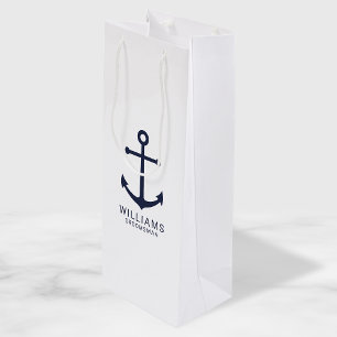 Personalisierte Trauzeuge der Nautischen Marine Geschenktüte Für Weinflaschen