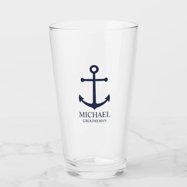 Personalisierte Trauzeuge der Nautischen Marine Glas (Vorderseite)