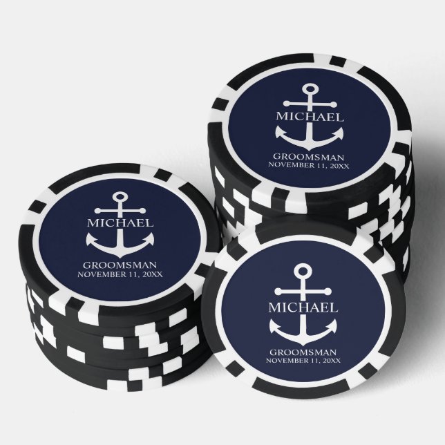 Personalisierte Trauzeuge der Nautischen Marine Pokerchips (Stapel)