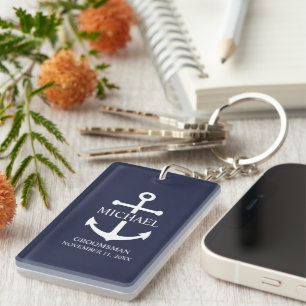 Personalisierte Trauzeuge der Nautischen Marine Schlüsselanhänger