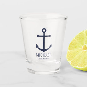 Personalisierte Trauzeuge der Nautischen Marine Schnapsglas