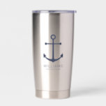 Personalisierte Trauzeuge der Nautischen Marine Thermobecher<br><div class="desc">Moderne Minimalistische Nautical Navy Blue Anchor Personalisierte Trauzeugen Tumbler mit marineblau Anker und personalisierten Trauzeuge Namen mit Titel in marineblau modernen Sans Serif Schriftart Stil. Auch perfekt für Trauzeuge,  Brautvater,  Ringträger,  Trauzeugin,  Blume Mädchen,  Brautmutter und mehr.</div>