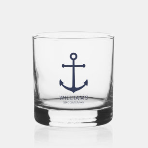 Personalisierte Trauzeuge der Nautischen Marine Whiskyglas