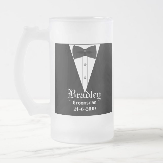 Personalisierte Trauzeuge oder Trauzeuge Mattglas Bierglas (Links)