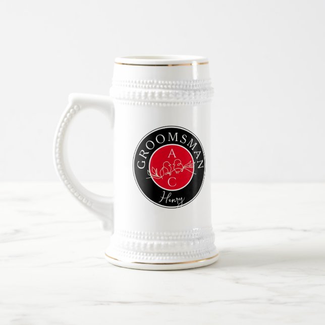 Personalisierte Trauzeugen Bierglas (Links)