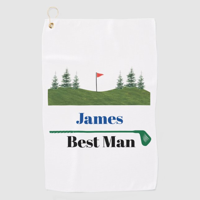 Personalisierte Trauzeugen Hochzeit Golfhandtuch (Vorderseite)