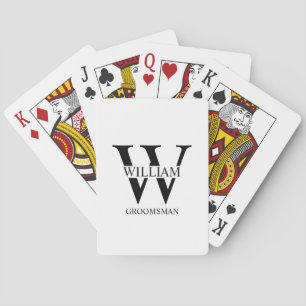 Personalisierte Trauzeugen-Monogramm & Name Spielkarten