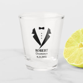Personalisierte Trauzeugen Tuxedo Schnapsglas