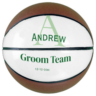 personalisierte Trauzeugen von einfachen Monogramm Basketball