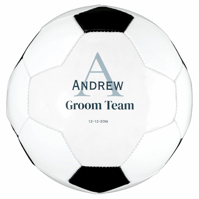 personalisierte Trauzeugen von einfachen Monogramm Fußball (Vorderseite)