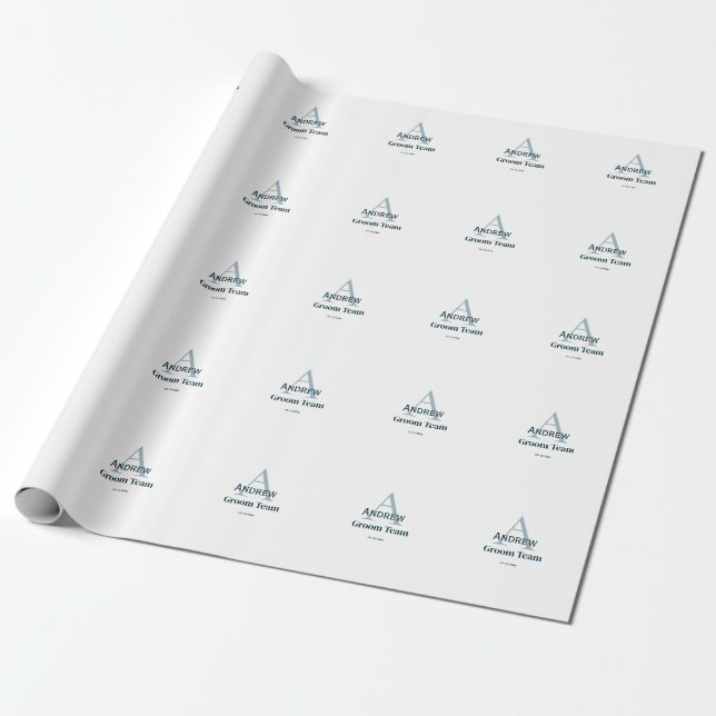 personalisierte Trauzeugen von einfachen Monogramm Geschenkpapier (Ungerollt)