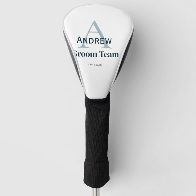 personalisierte Trauzeugen von einfachen Monogramm Golf Headcover (Vorderseite)