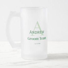 personalisierte Trauzeugen von einfachen Monogramm Mattglas Bierglas