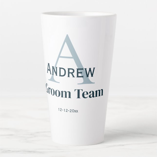 personalisierte Trauzeugen von einfachen Monogramm Milchtasse (Vorderseite)