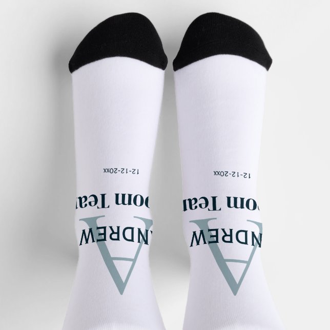 personalisierte Trauzeugen von einfachen Monogramm Socken (Oben)